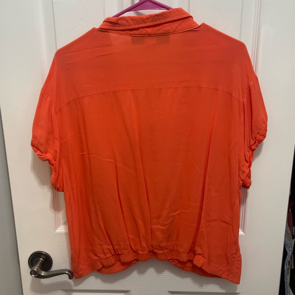 LAWLESS Women's Orange Button-Up Top - Picture 5 of 9